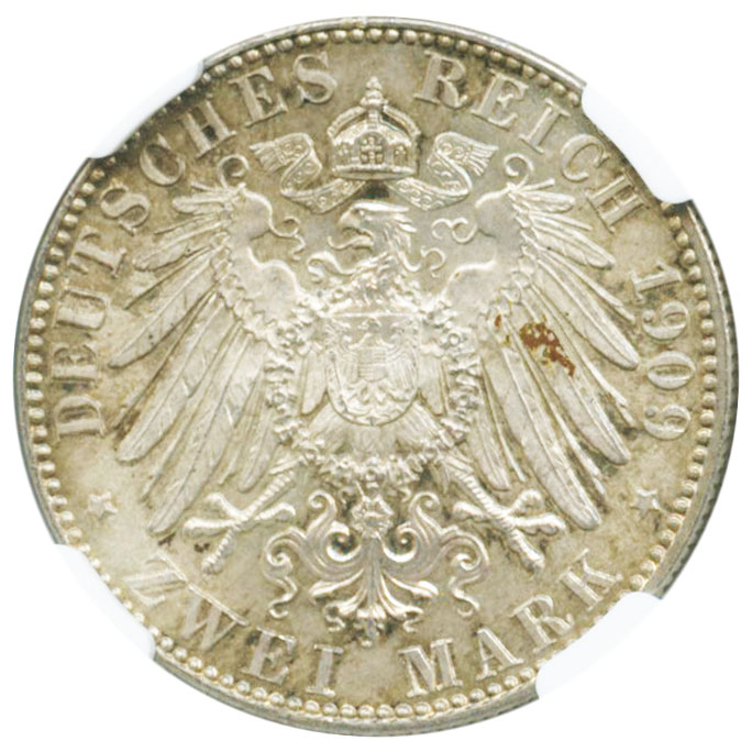 ドイツ ザクセン アルベルト2マルク銀貨 1909 フリードリヒ 割引クーポン購入 2マルク,5マルク銀貨セット フリードリヒ・アウグスト3世 ザクセン ドイツ 旧貨幣/金貨/銀貨/記念硬貨