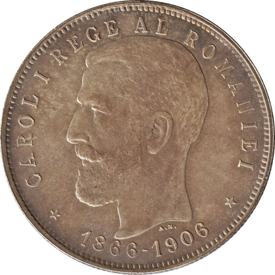 ルーマニア カロル1世 1866 1914 100レイ銀貨 1906 在位40年記念 日本コインオークション ルーマニア カロル1世 1866 1914 100レイ銀貨 1906 在位40年記念 日本コインオークション