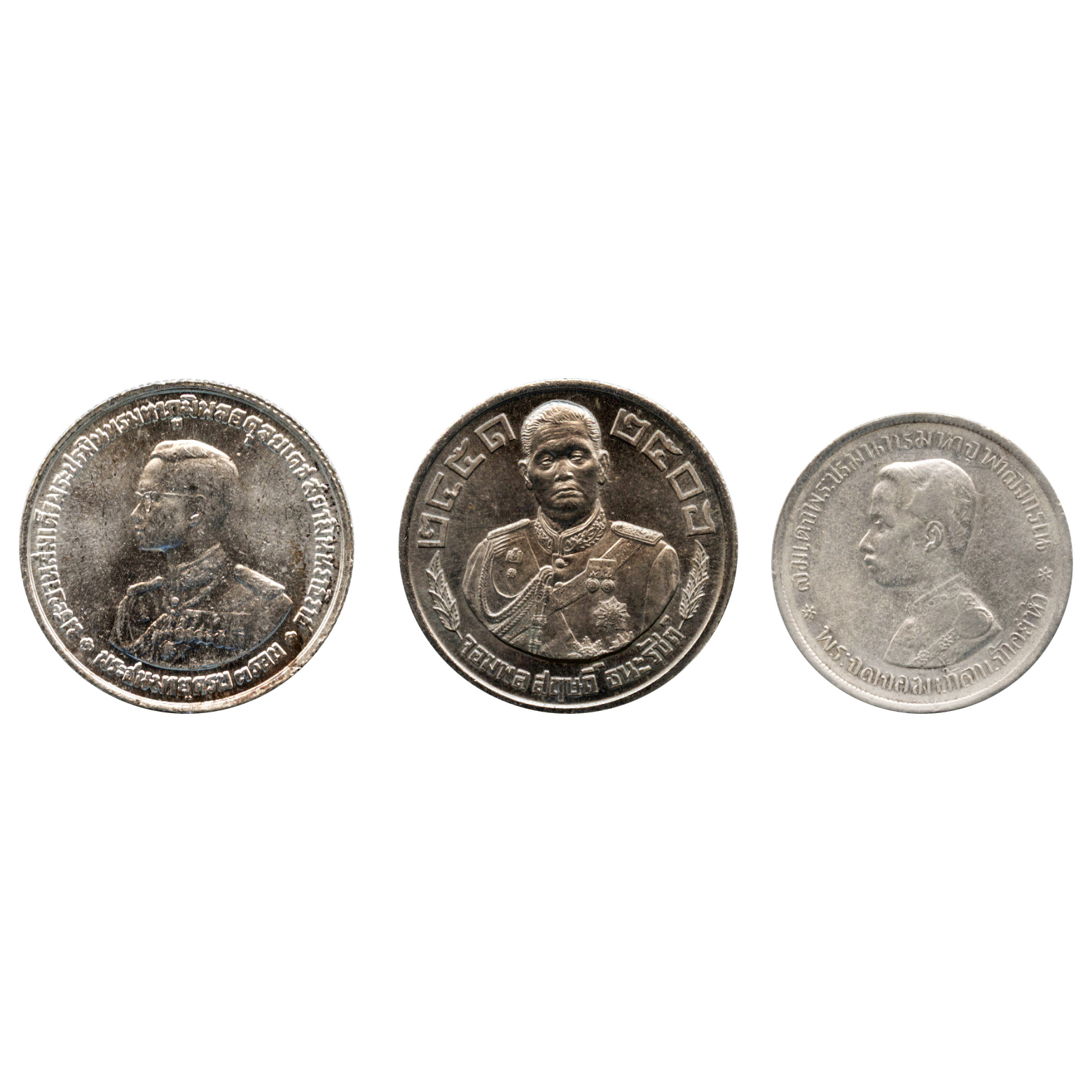 タイ ラーマ5世 1868 1910 1バーツ銀貨 Rs122 1903 Y 34a Unc ラーマ9世 1946 16 バーツ銀貨 Nd 1963 生誕36年 Y 86 Unc 白銅メダル Be2451 2506 1908 1963 F 合計3pcs 要下見 返品不可 日本コインオークション