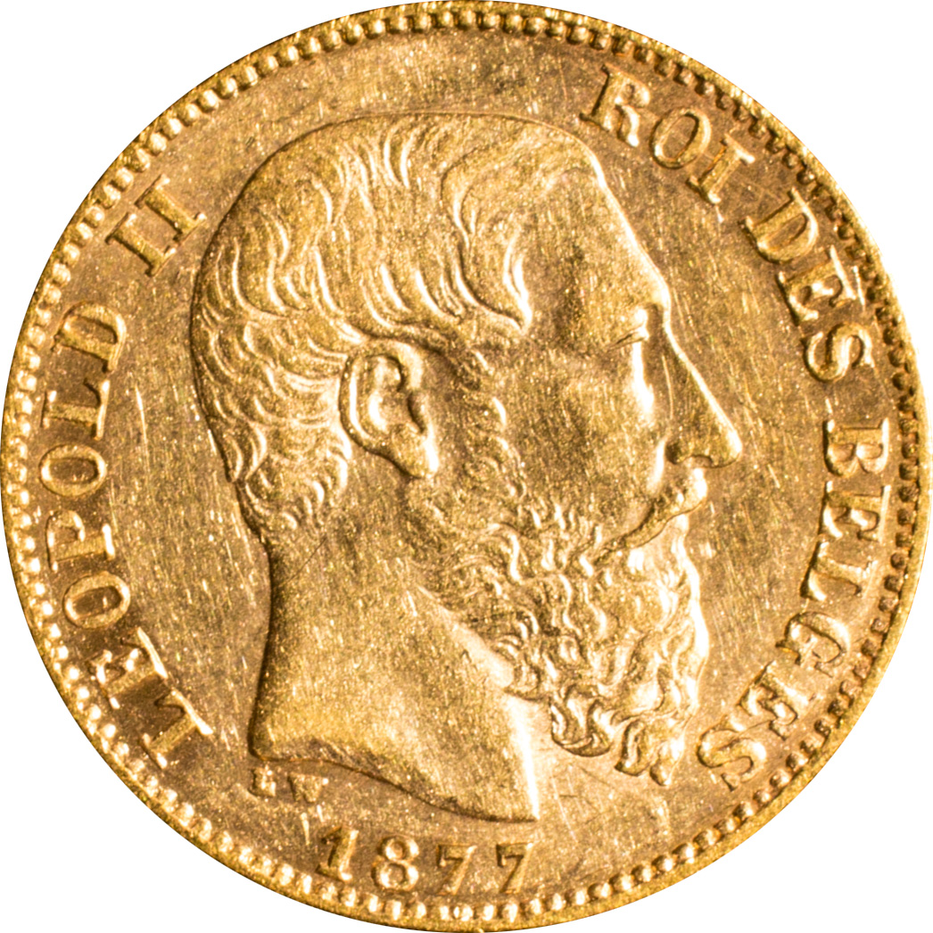 ベルギー レオポルド2世 1865 1909 フラン金貨 1878 日本コインオークション