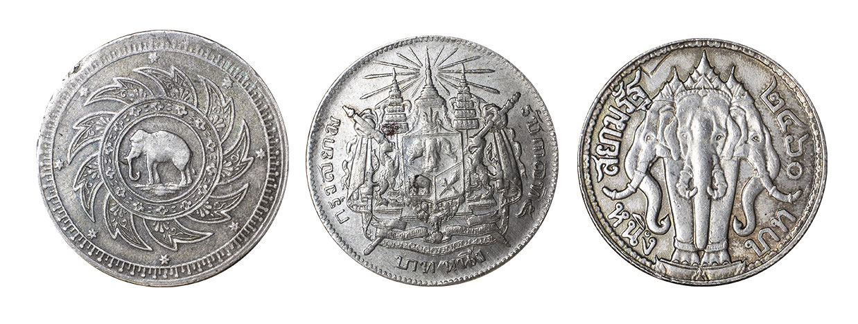 新しいブランド 1860 タイ ラマ４世 1バーツ 銀貨 送料込み ポスト投函 古銭 旧貨幣 金貨 銀貨 記念硬貨