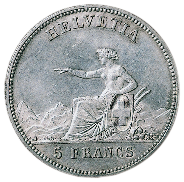スイス 射撃祭 5フラン銀貨 ラショードフォン 1863年 コレクション 
