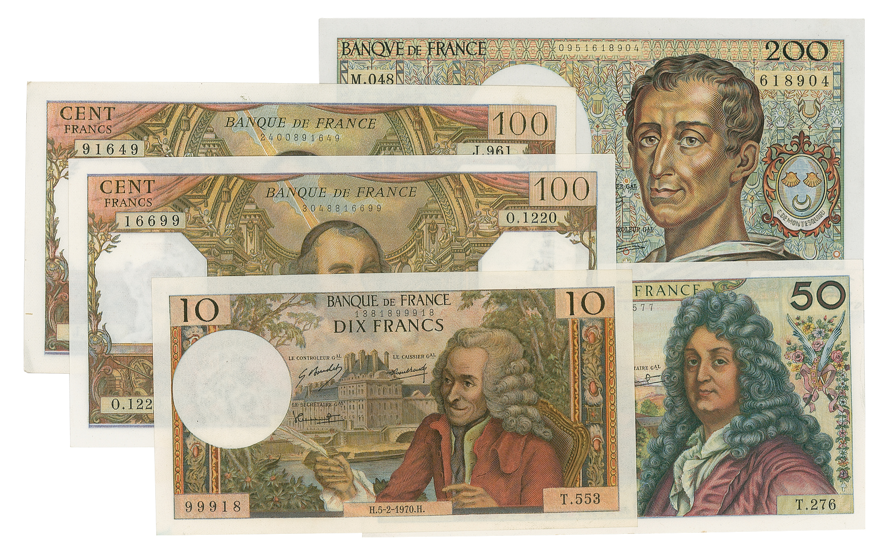 世界のコインとその他 ｍｉｓｃｅｌｌａｎｅｏｕｓ フランス紙幣 5枚組 10 50 100 2 0フラン 日本コインオークション